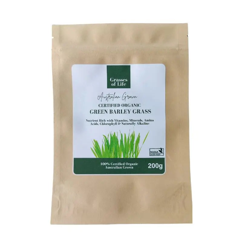 Grasses Of Life Green Barley Grass Certified Organic 200g