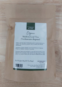 ** NEW ** Grasses Of Life Organic Mullein Leaf Tea 25/Pack