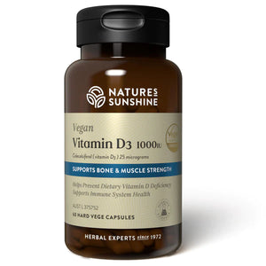 Natures Sunshine Vegan Vitamin D3 1000iu 60 Capules
