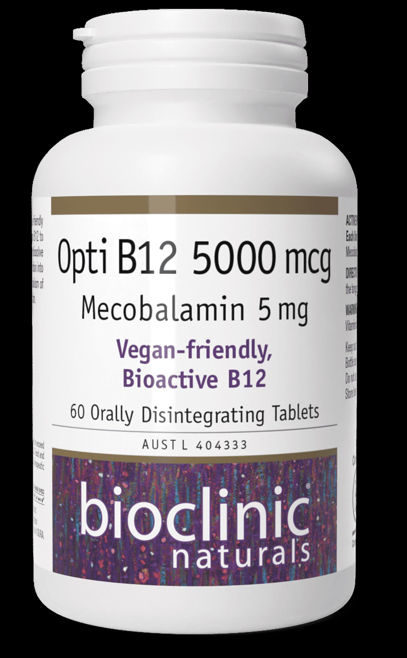 Bioclinic Opti B12 5000mcg Mecobalamin 5mg 60 Tabs