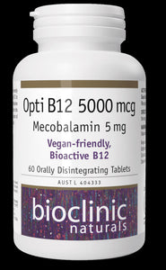 Bioclinic Opti B12 5000mcg Mecobalamin 5mg 60 Tabs