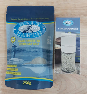 Salt of the Earth Coarse Salt 250g & Salt Ceramic Grinder
