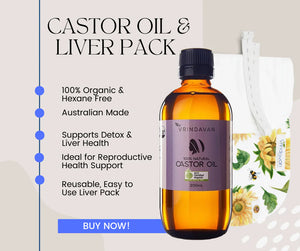 Vrindavan 100% Natural 200ml Castor Oil Liver Pack & Reproductive Health Kit