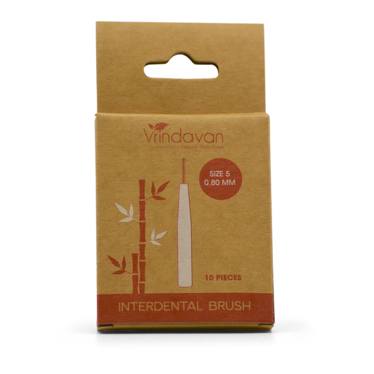 Vrindavan Bamboo Interdental Brushes - Size 5 (0.80mm) for Effective Plaque Removal (pack 10)