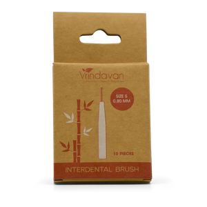 Vrindavan Bamboo Interdental Brushes - Size 5 (0.80mm) for Effective Plaque Removal (pack 10)