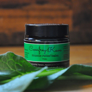 ** NEW ** bayleaf Herbals Comfrey & Kava Muscle Relief Balm 50gm