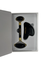 Load image into Gallery viewer, ** NEW * Relexa Obsidian Guasha and Roller Facial Massage Set
