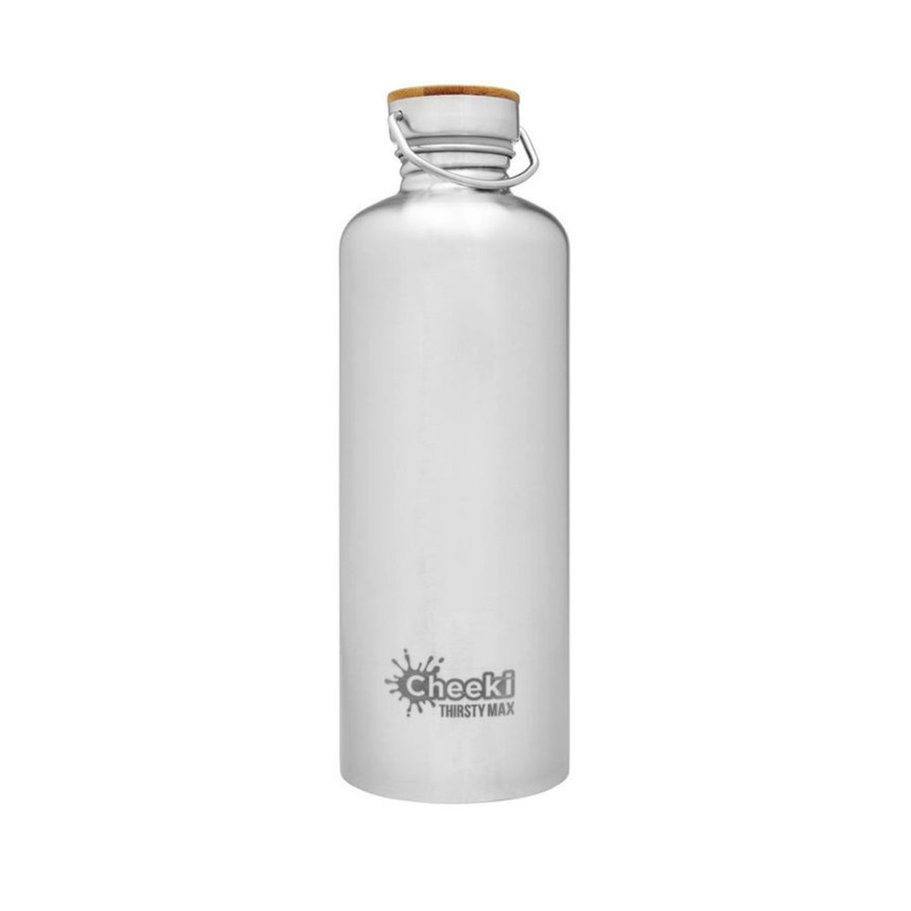 Water Bottle: CHEEKI 1.6L Stainless Steel Drink Bottle Silver